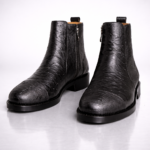 Ostrich Skin Ankle Boots