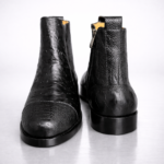 Ostrich Skin Ankle Boots
