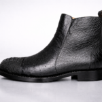 Ostrich Skin Ankle Boots