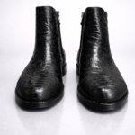 Ostrich Skin Ankle Boots