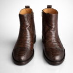 Ostrich Skin Ankle Boots