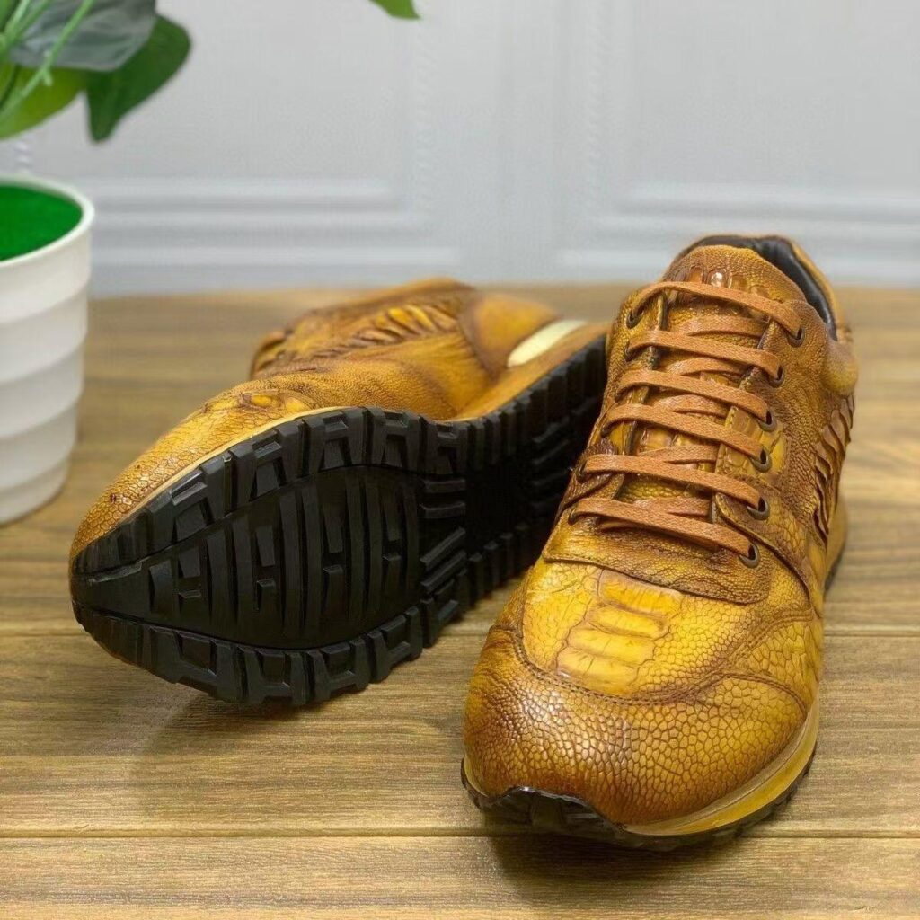 ostrich foot skin sneakers