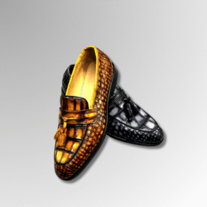 Crocodile Skin Tassel Loafers