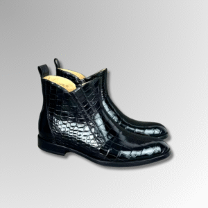 Crocodile Belly Skin Ankle Boots