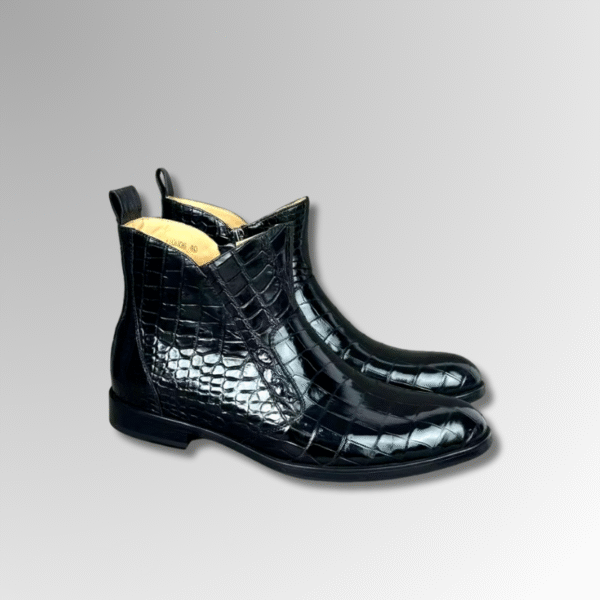 Crocodile Belly Skin Ankle Boots