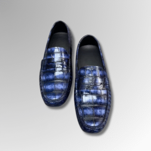 Handpainted Crocodile Skin Loafers
