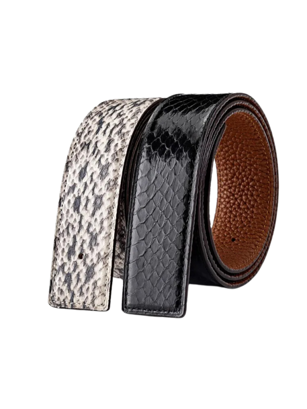 python skin belt without buckle