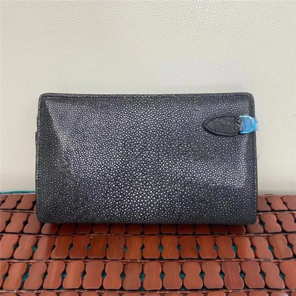 stingray and crocodile skin ZIP Passcode Clutch