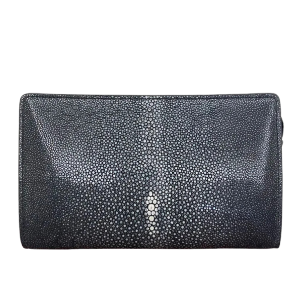 stingray and crocodile skin ZIP Passcode Clutch