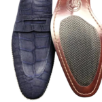 Suede Crocodile Skin Loafers