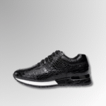 black crocodile skin sneakers