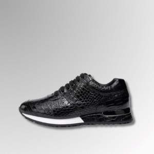 black crocodile skin sneakers