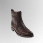 Ostrich Skin Ankle Boots