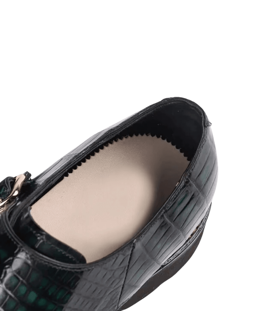 Brushed Crocodile Skin Double Monk Strap Shoes-alt5