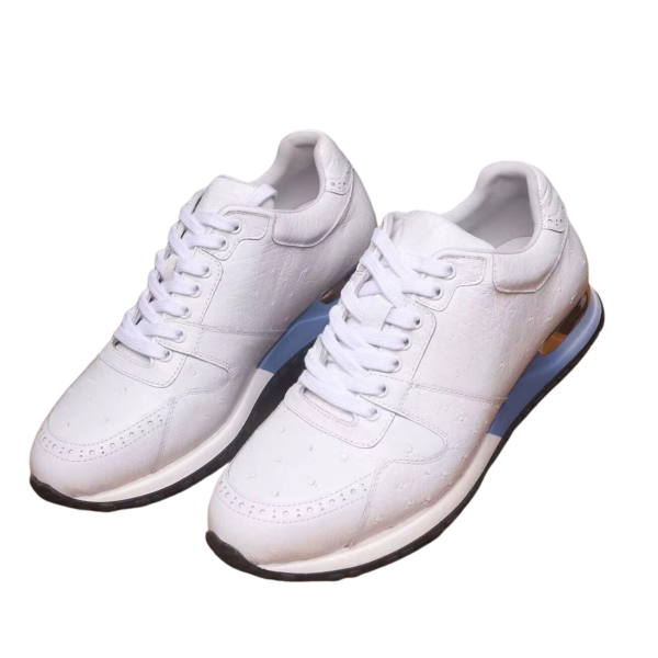 White Ostrich Skin Sneakers