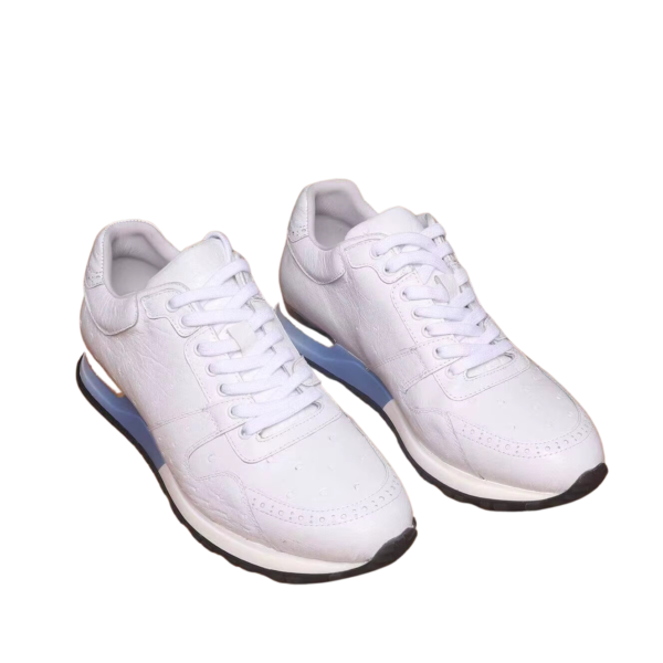 White Ostrich Skin Sneakers