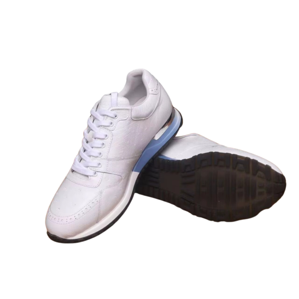 White Ostrich Skin Sneakers