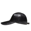 Black Baseball Cap Crocodile Belly Skin