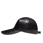 Black Baseball Cap Crocodile Belly Skin