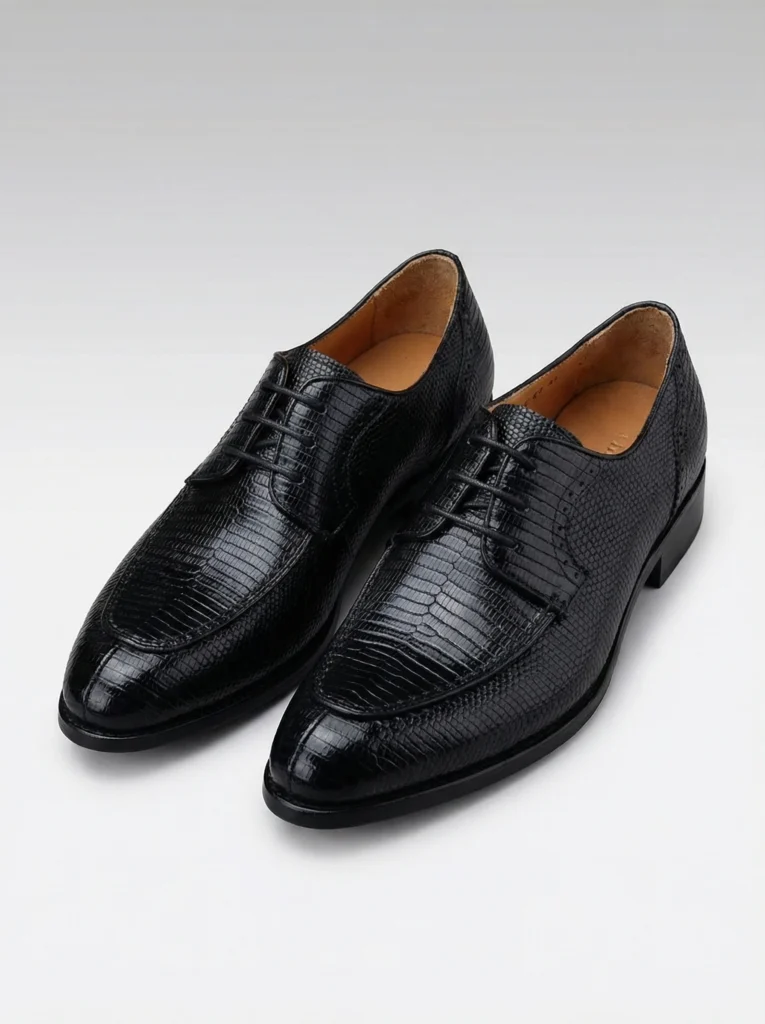 Lizard Skin Lace-Up Shoes