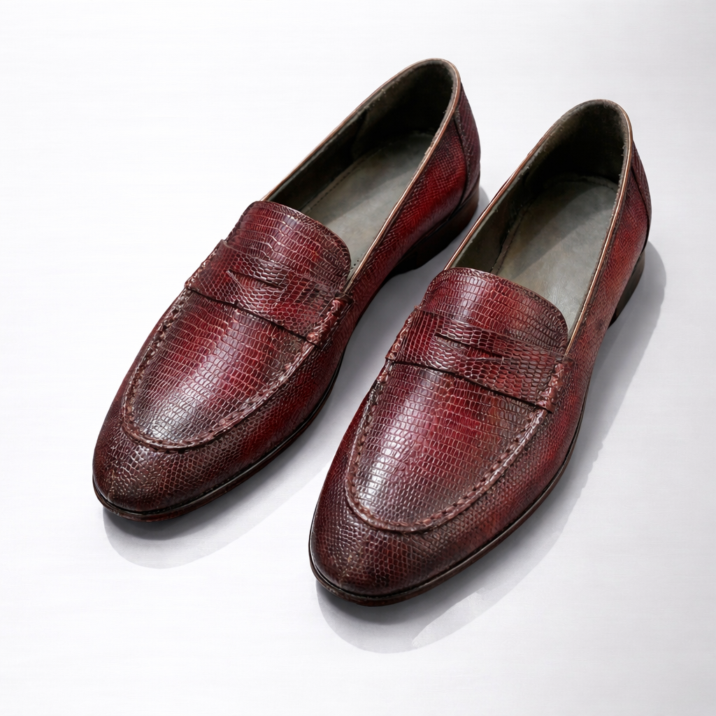 Colorful Lizard Skin Loafers