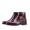 Hand-Painted Crocodile Skin Ankle Boots