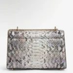 Python Skin Lock Flap Bag