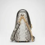 Python Skin Lock Flap Bag