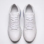 White Ostrich Skin Sneakers