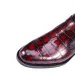 Hand-Painted Crocodile Skin Ankle Boots