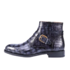 Hand-Painted Crocodile Skin Ankle Boots