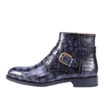 Hand-Painted Crocodile Skin Ankle Boots
