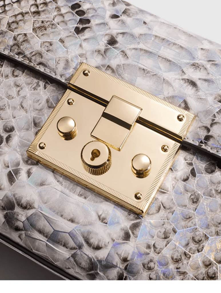 Python Skin Lock Flap Bag-alt4
