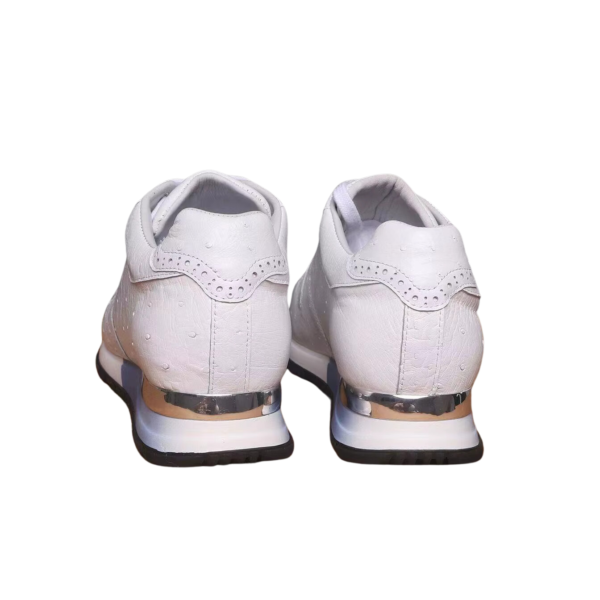 White Ostrich Skin Sneakers