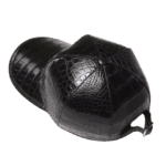 Black Baseball Cap Crocodile Belly Skin
