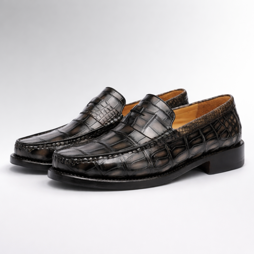 Alligator Skin Handpainted Loafers