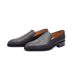 Black Stingray Skin Loafers