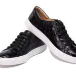 Crocodile Skin Flat Sneakers
