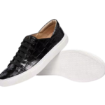 Crocodile Skin Flat Sneakers