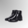 Black Crocodile Skin Ankle Boots