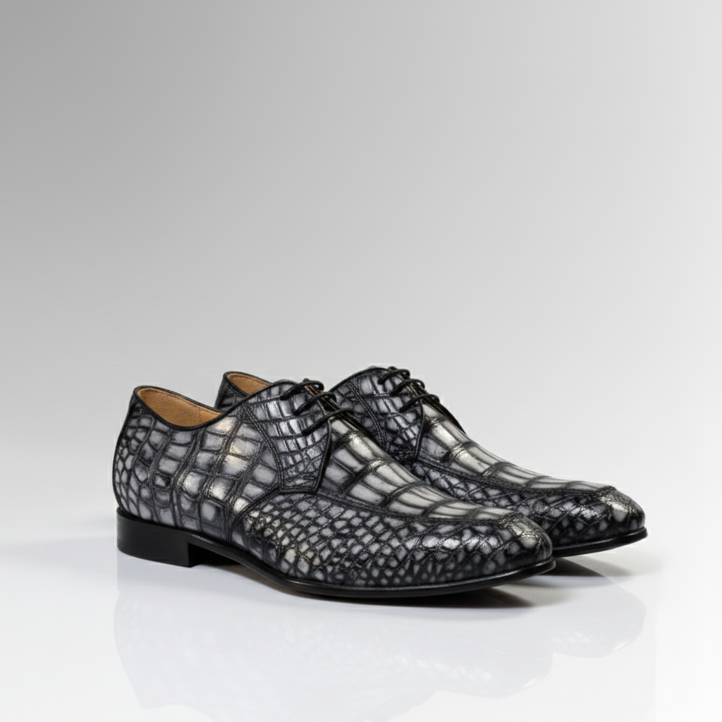 Hand-Painted Crocodile Oxford-alt3