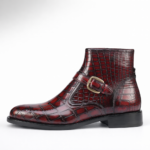 Luxury Hand-Painted Alligator Ankle Boots