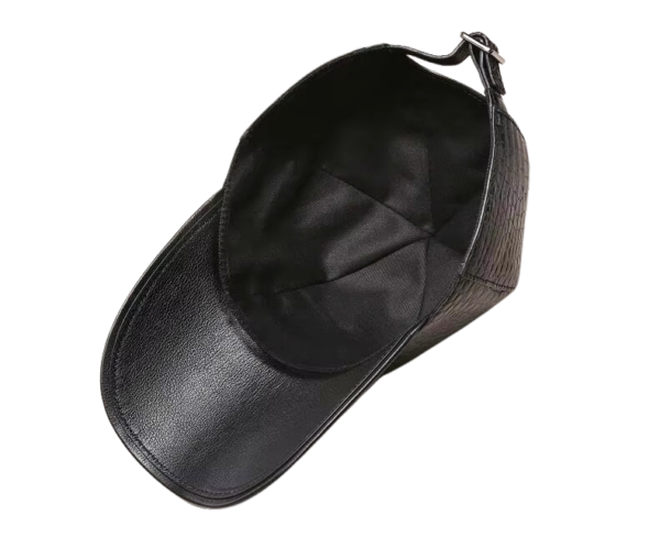 Black Baseball Cap Crocodile Belly Skin