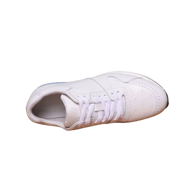 White Ostrich Skin Sneakers