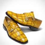 alligator leather double monk