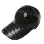 Black Baseball Cap Crocodile Belly Skin