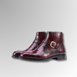 Hand-Painted Crocodile Skin Ankle Boots