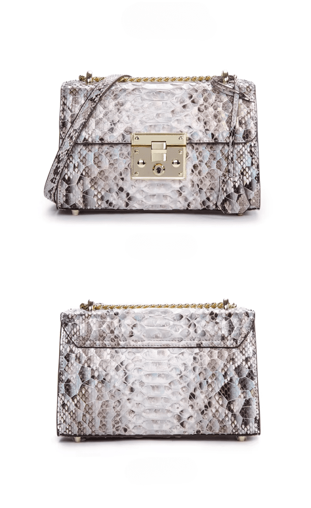 Python Skin Lock Flap Bag-alt7