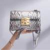 Python Skin Lock Flap Bag