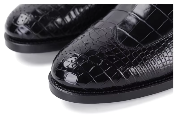 Black Ankle Crocodile Skin Boots